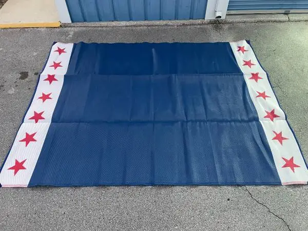 Reversible Stars & Stripes Design Patio Mat-(size: 12 x 9ft)-Used