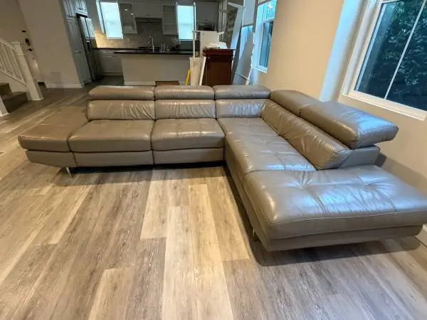 Full leather sectional sofa