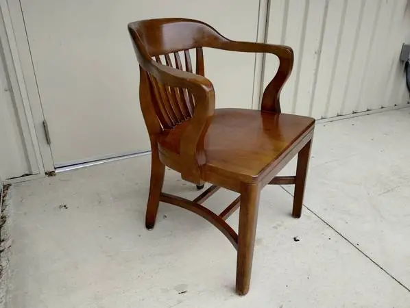 Vintage 1950s Solid Walnut Jurors Chair - Made by Boling in NC!