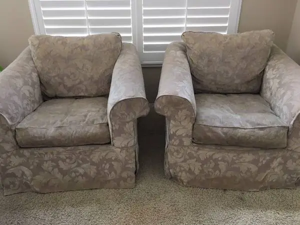 2 La-Z-Boy cloth chairs $40 for both