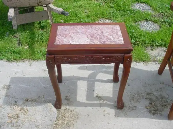 marble top table end plant lamp ???