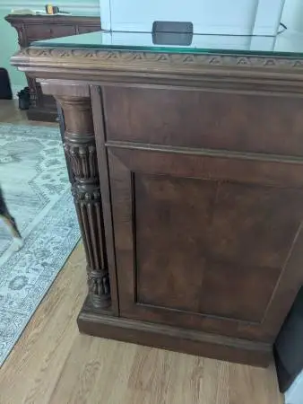 Vintage Hekman Executive desk and file cabinet