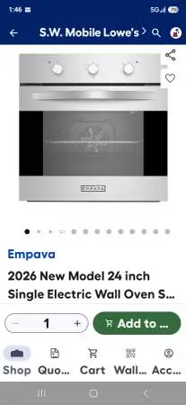 Empava gas oven 24 inch