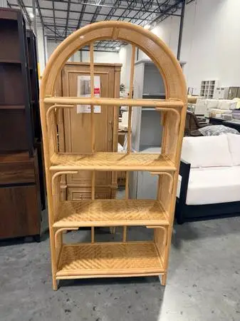 Bali & Pari Natania Natural Rattan 4 Tier Display Book Shelf Natural