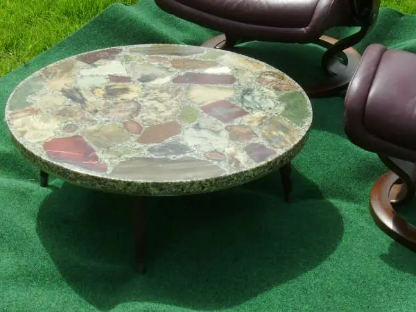 Vintage MCM Resin Agate coffee table