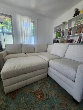 Bassett Sectional Couch + storage ottoman