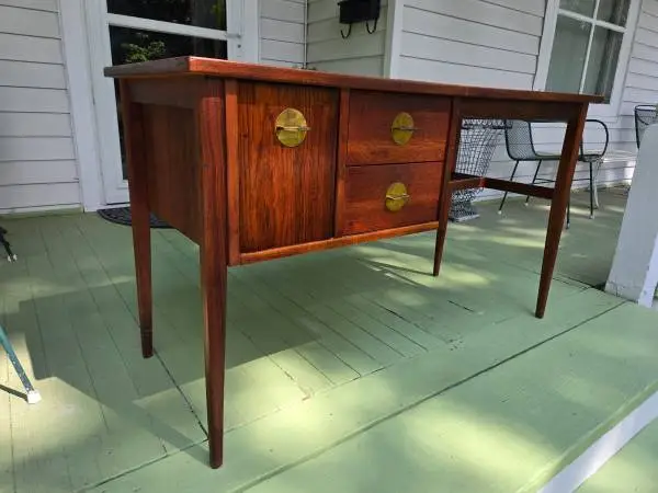 Mid Century Modern Rosewood and Walnut Desk