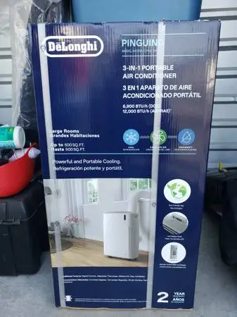 DeLonghi Pinguino Compact Arctic Whisper Portable Air Conditioner, 500