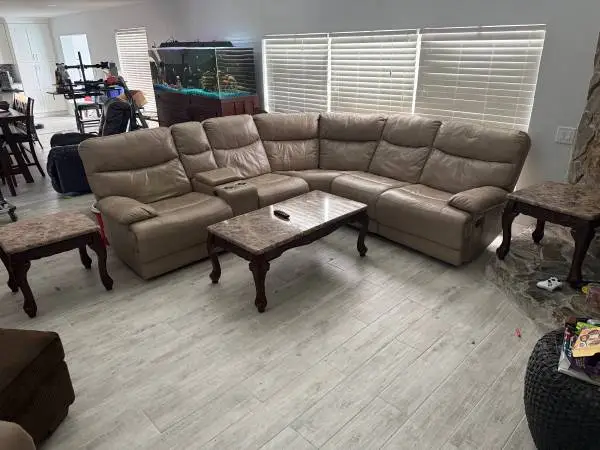 Leather sofa sectional
