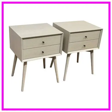 Williams-sonoma Mid Century Pebble Nightstands, Pair