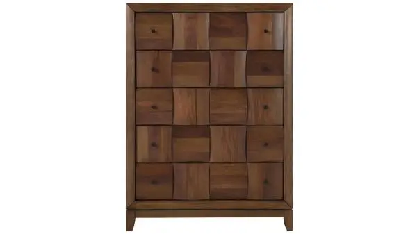 Jovie collection Bedroom tall Chest of drawers rustic and modern brown L40”*D1