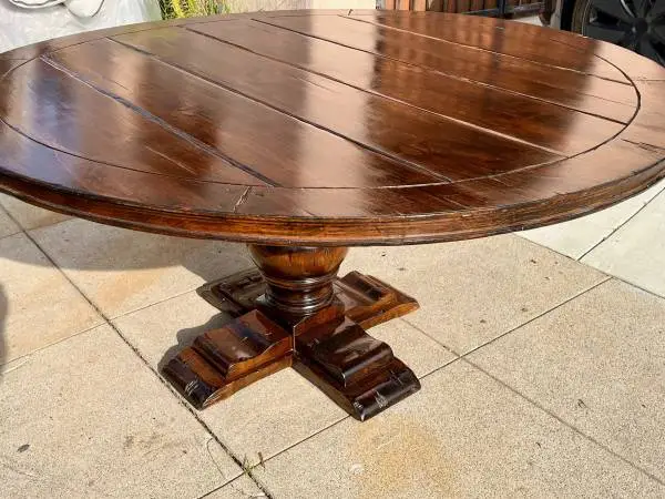 Mission Style Round Dining Table