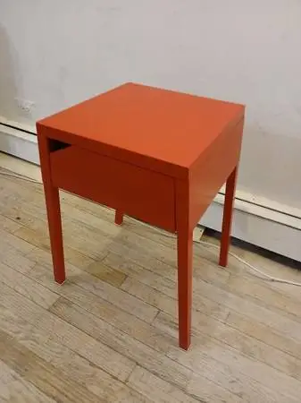 Red Metal Side Table