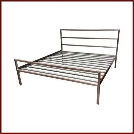 Eastern King Size Room & Board Stainless Steel Parsons Bed Frame