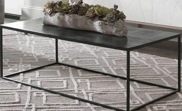 Coreene black solid pinewood coffee cocktail table