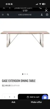 Extension dining table