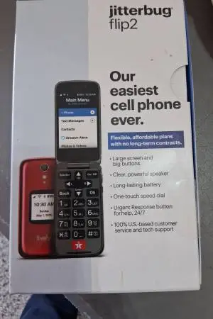 Jitterbug flip 2 cell phone new in box never activated