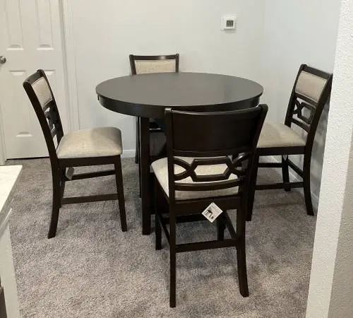 Raised Kitchen Table and 4 Chairs 36 inch diameter round