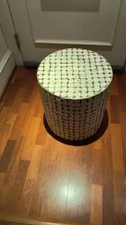 Wooden stool / ottoman from Wayfair / side table / accent table