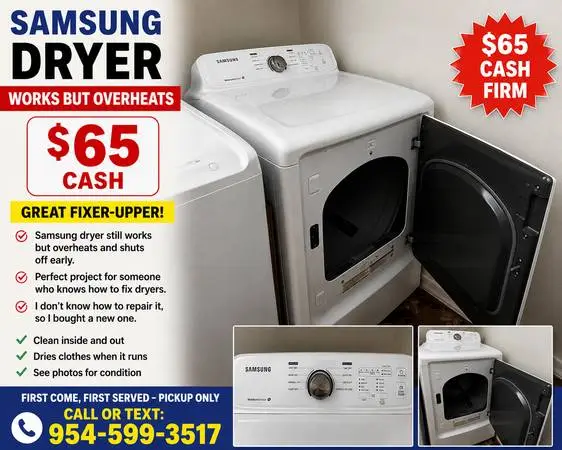 Samsung Dryer – Works but Overheats – Great Fixer-Upper