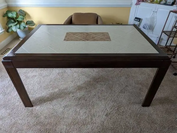 3x5 Wood Dining Table w Beige Top