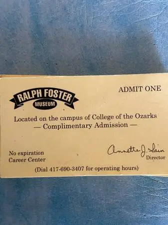 RALPH FOSTER Museum admit one certificate lot of 10-no expiration
