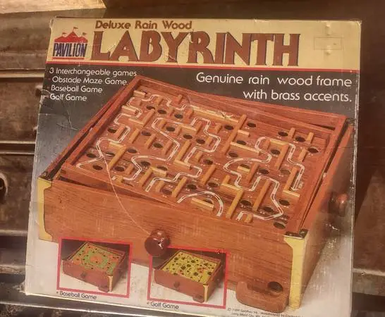 Pavilion Deluxe Rain Wood Labyrinth with 3 Interchangeable Games