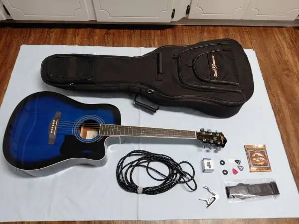 Ibanez V70CE Dreadnought Acoustic-Electric Guitar - Transparent Blue