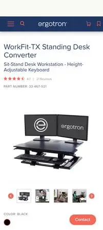 Ergotron Workfit TX Sit Stand desk converter