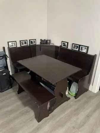 Corner Dining Nook with Bench Storage
