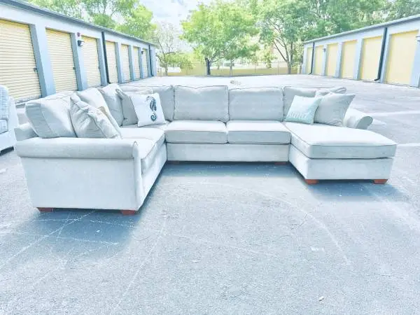 Luxurious Upscale Robb & Stucky Modern Coastal Sectional Sofa