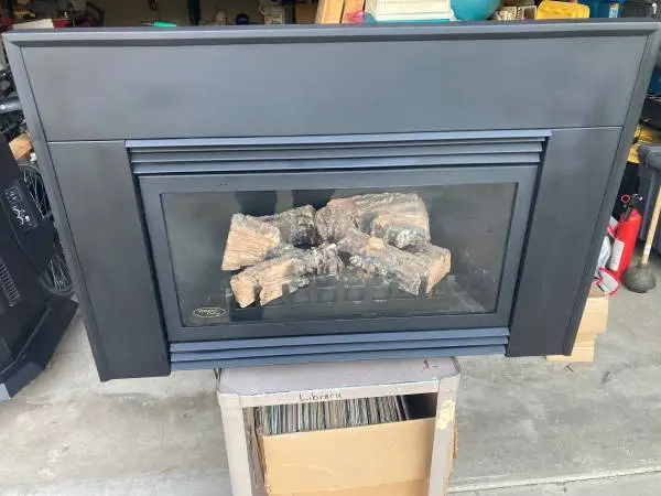 A gas fireplace insert Majestic