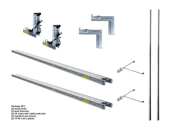 NEW 24H Pump Jack System with Planks 24L - 2-POLE PACKAGES