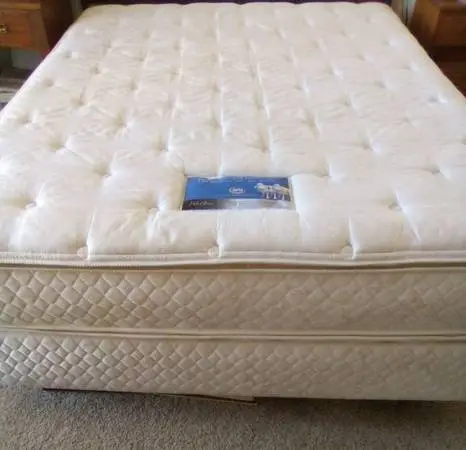 Headboard + Serta Queen Pillow Top Mattress Set