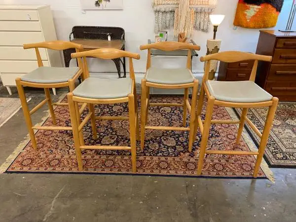 Set of 4 Danish Style Bar Stools
