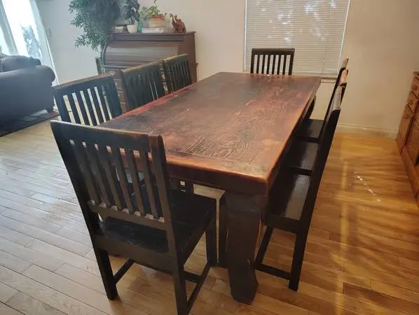 Farmhouse Reclaimed Wood Dining Table And 8 Chairs Douglas Fir