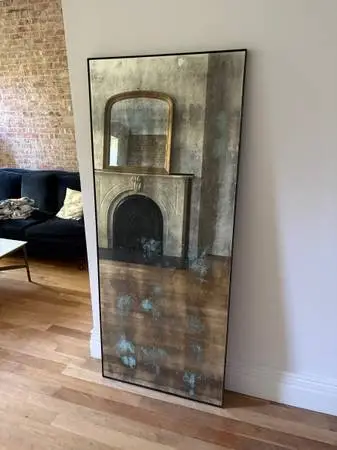 Anthropologie Distressed Colored Wall Mirror | Floor - 30”H x 72”W