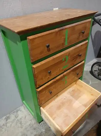 Solid wood dresser + table