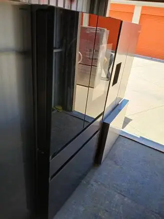 Black  stainless Samsung family hub refrigerator