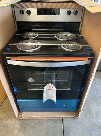 New Stainless Steel Whirlpool electric stove 30 width