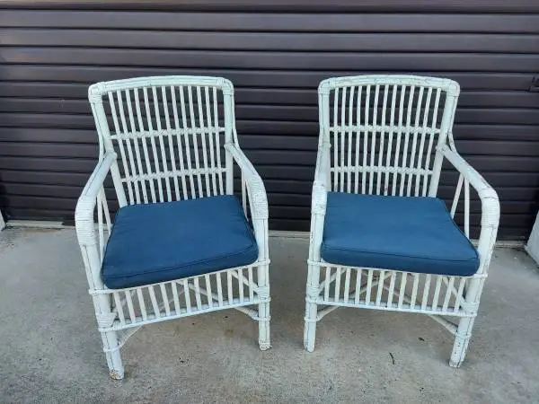 Pair of Vintage Porch Armchairs with Bentwood Frame.