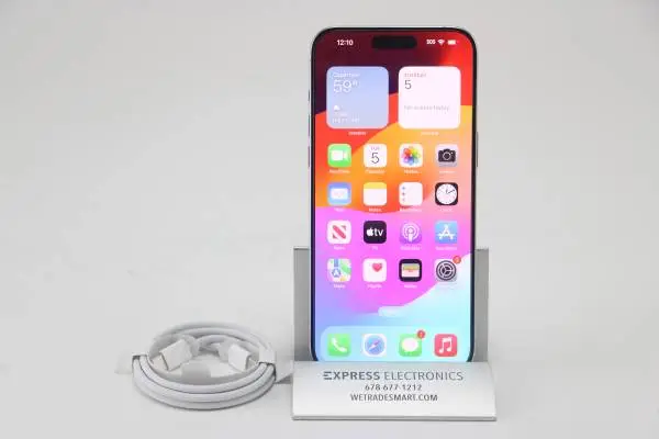 EXCELLENT - Apple iPhone 15 Pro 128GB White 91% FACTORY UNLOCKED