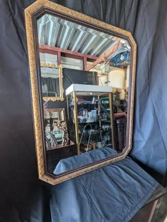 Vintage Beveled Octagonal Wall Mirror 27x36