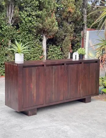 Pottery Barn Madera Solid Acacia Wood Organic Modern Buffet Sideboard