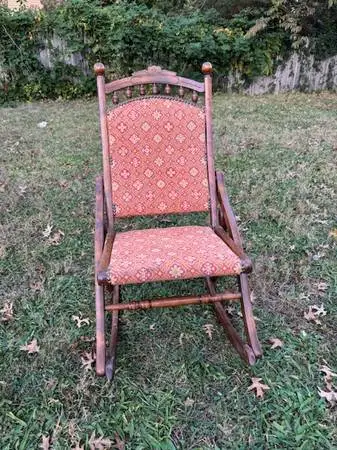 Antique folding Eastlake Victorian rocking chair