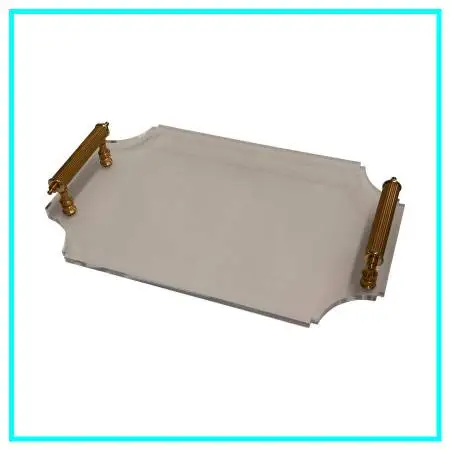 Reprotique Georgian Style Acrylic Tray + Reeded Brass Handles