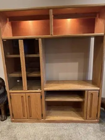 Oak and Glass Entertainment Center