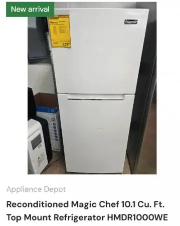 Reconditioned Magic Chef 10.1 Cu. Ft. Top Mount Refrigerator HMDR1000W