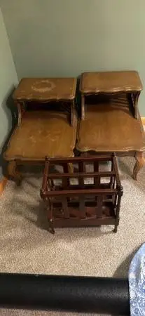Antique Side table set and book holder
