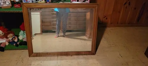 Large maple wooden mirror